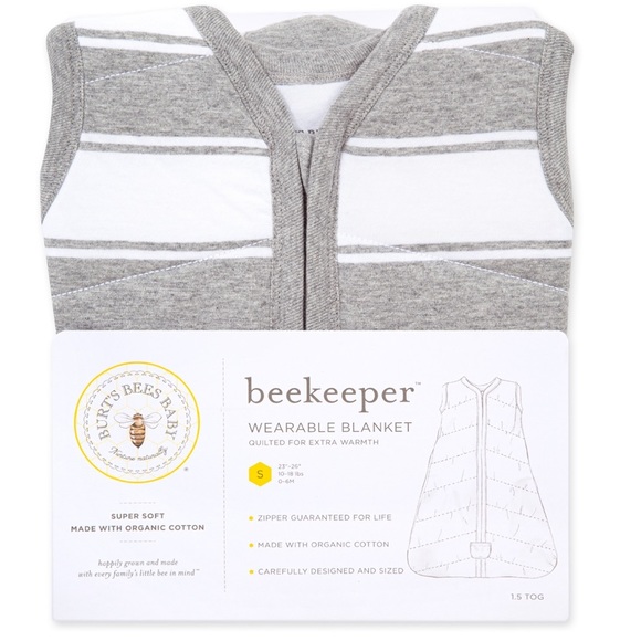 Burt’s Bees Baby Organic Beekeeper™ Wearable Baby Blanket - 1.5 TOG - Large 🐝 - Picture 4 of 4